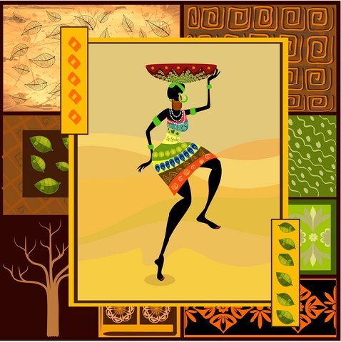 African girl dressed in a decorative 4